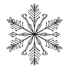 Wall Mural - Abstract snowflake. Intricate unique snowflake design, perfect for winter and holiday projects