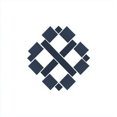 Poster - Abstract Geometric Pattern with Interlocking Squares