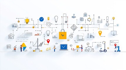 Leinwandbilder - Pixel perfect icons designed for business and management featuring editable stroke outlines for project tracking analytics resource management and teamwork isolated on a clean white background