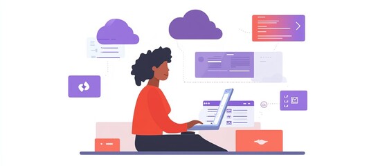 Poster - A person interacting with a laptop