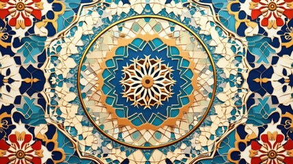 Leinwandbilder - Intricate Geometric Design in Vibrant Colors