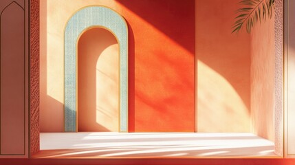 Poster - Vibrant Archway in Sunlit Interior Design