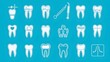 © NKCoolper - Comprehensive set of 24 dental outline icons featuring tooth extraction gum health x ray images and other medical and healthcare elements for dental clinic dentist office