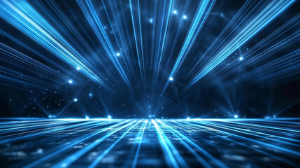 Poster - Abstract blue light beams creating a futuristic atmosphere