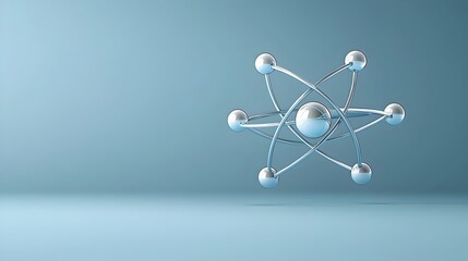 Poster - Detailed and 3D Atomic Model Showcasing the Internal Structure Layered Orbits and Distinct Nucleus in High Clarity  Ideal for Scientific Educational or Technology Focused Designs and