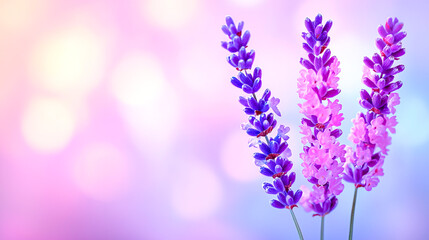 Sticker - Lavendar Flowers on a Soft Colorful Background