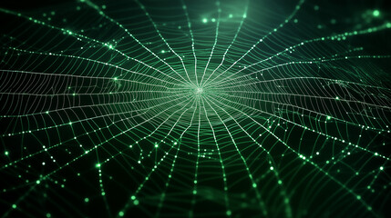 Enchanted Spiderweb: Glowing Green Threads