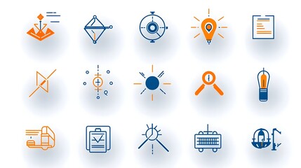 Poster - Set of Control Web Icons Displayed in Clean Line Style Illustrating Inspection Production and Assurance Symbols on a Plain White Background  Conceptual Imagery for Manufacturing