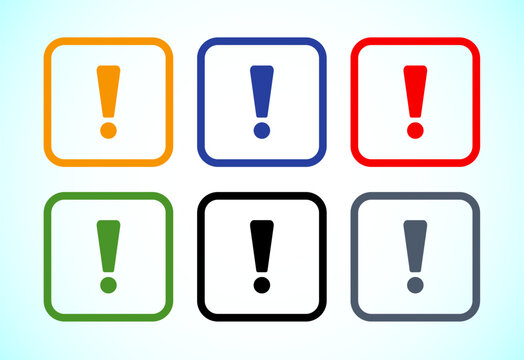 Exclamation mark icon design, Caution and warning icon set