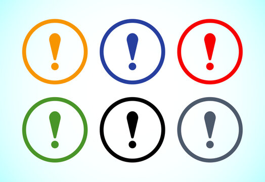 Exclamation mark icon design, Caution and warning icon set