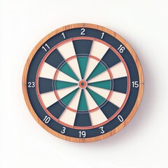 Poster - Enhance your game with a classic dartboard isolated on a white background for unmatched focus and precision