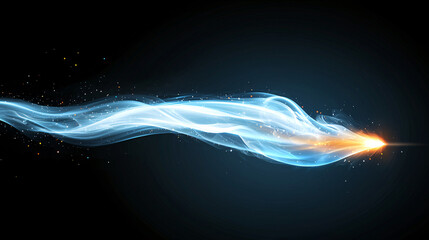 Poster - Flickering flame with glowing spark trails in dark background
