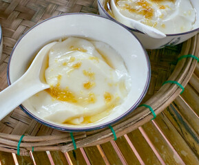 Wall Mural - Sweet Ginger Tofu Pudding in a Bowl