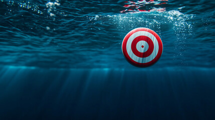 Poster - Underwater target with light rays creating serene atmosphere