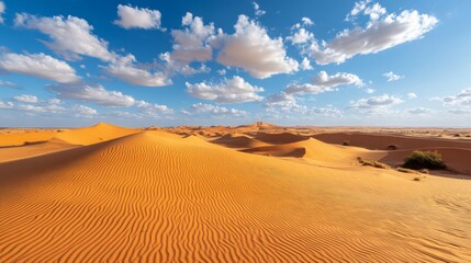 Wall Mural - Golden Desert Landscape with Dramatic Clouds