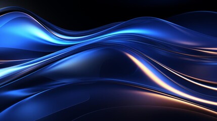 Wall Mural - a blue wave with a yellow and orange tint