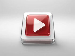 Transparent PNG available
3d YouTube logo play button red square white triangle yt social media icon front view isolated on