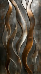 Aufkleber - Explore the beauty of abstract metallic textures in sleek bronze and silver designs