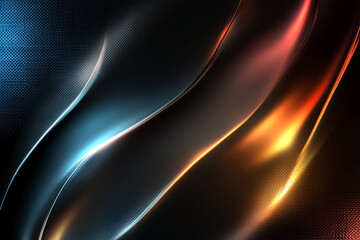 Wall Mural - metallic color wave abstract background with neon light effect