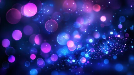 Poster - Explore the enchantment of blue and purple light leaks on a mysterious dark background