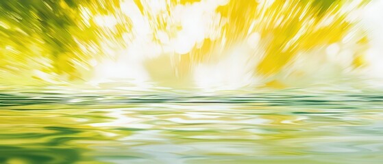 Poster - Explore the tranquil beauty of blurred watercolor in pastel yellow and green hues