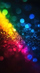 Poster - Create playful and energetic art with bright rainbow bokeh on dark background