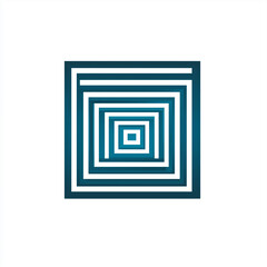 Poster - Abstract Geometric Pattern with Blue Squares on White Background