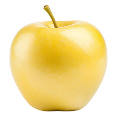 Poster - Golden apple isolated on white background, showcasing its smooth texture and vibrant color. Perfect for healthy eating and fresh produce concepts
