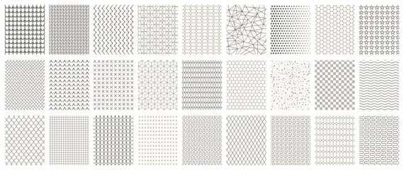 Poster - Geometric seamless patterns set. Abstract geometric graphic design print pattern cubes. Patterns, backgrounds and wallpapers for design - stock vector
