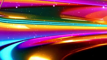 Poster - 3D rendering colorful glossy chrome animation