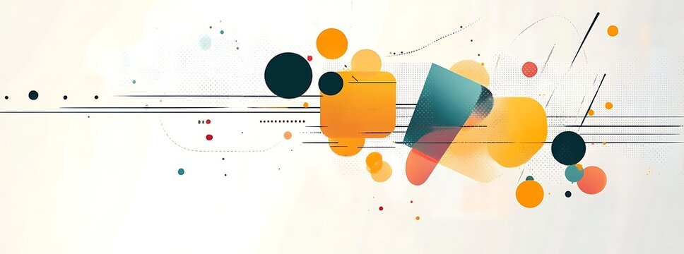 abstract geometric risographic illustration patterns with a retro-tech flair, pastel colours on beige background