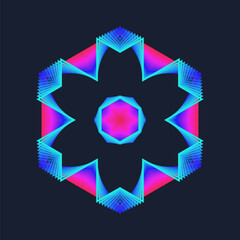 Poster - An abstract geometric shape similar to a snowflake. Decorative vector element for graphic design.