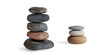 © Mahananda - Balanced Stack of Smooth Black Stones on a Transparent Background