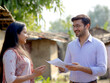 © graphic_titan - Community worker engaging with local woman in rural area showcasing collaborative effort and positive interaction for social development