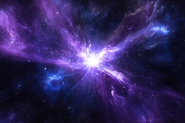 Wall Mural - a stellar explosion in a cosmic nebula