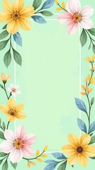 Poster - A green background with a flowery border