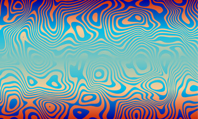 Fototapete - Abstract retro 70s background vector. Colorful vintage 1970 stylish wallpaper with swirl psychedelic shapes. Illustration design suitable for poster, banner