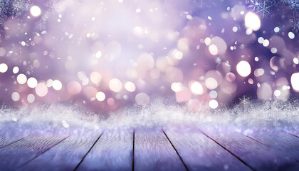 Poster -  A whimsical winter scene features a white bokeh, silver, and light purple background wi_1(301)