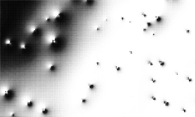 Poster - Subtle halftone vector texture overlay. Monochrome abstract splattered background.
