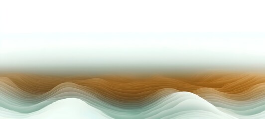 Poster - A serene abstract landscape showcasing soft waves in gradient colors of aqua and warm brown, creating a calming and harmonious visual effect.