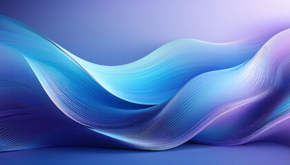 Poster -  A minimalist design features abstract blue lines on a background with blurred light gradien_1(114)