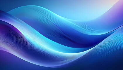 Poster -  A minimalist design features abstract blue lines on a background with blurred light gradien_1(113)