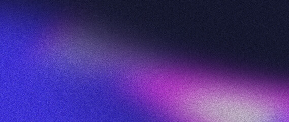 Wall Mural - abstract blue purple white dark grainy gradient background glowing light dark backdrop, noise textur