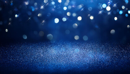 Aufkleber -  A dark blue background featuring sparkling glitter and bokeh lights creates an abstract_1(41)