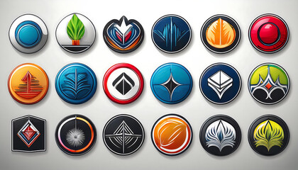 Poster -  A collection of Instagram icons featuring a realistic logo in various shapes, fill styles, _1(35)