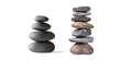 © Mahananda - Balanced Stack of Smooth Black Stones on a Transparent Background