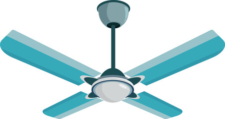 Poster - Blue ceiling fan providing a cooling airflow, perfect for hot summer days