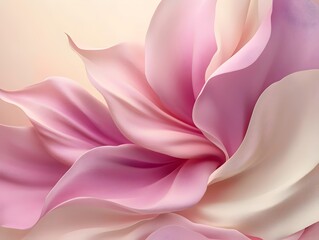 Wall Mural - A close-up of a delicate pink flower with soft, flowing petals. The ethereal colors create a serene and romantic atmosphere, perfect for nature-themed designs.