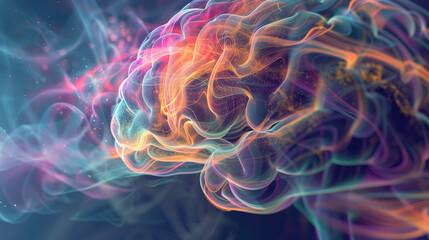 abstract colorful neural network visualization with light trails