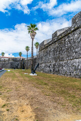 Wall Mural - A view along west wall of the fortified walls of the medieval fort in Ponta Delgada on the island of Sao Miguel in the Azores in summertime